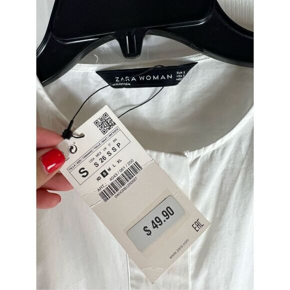 NWT Zara Womens White Blouse Size Small - Picture 2 of 5